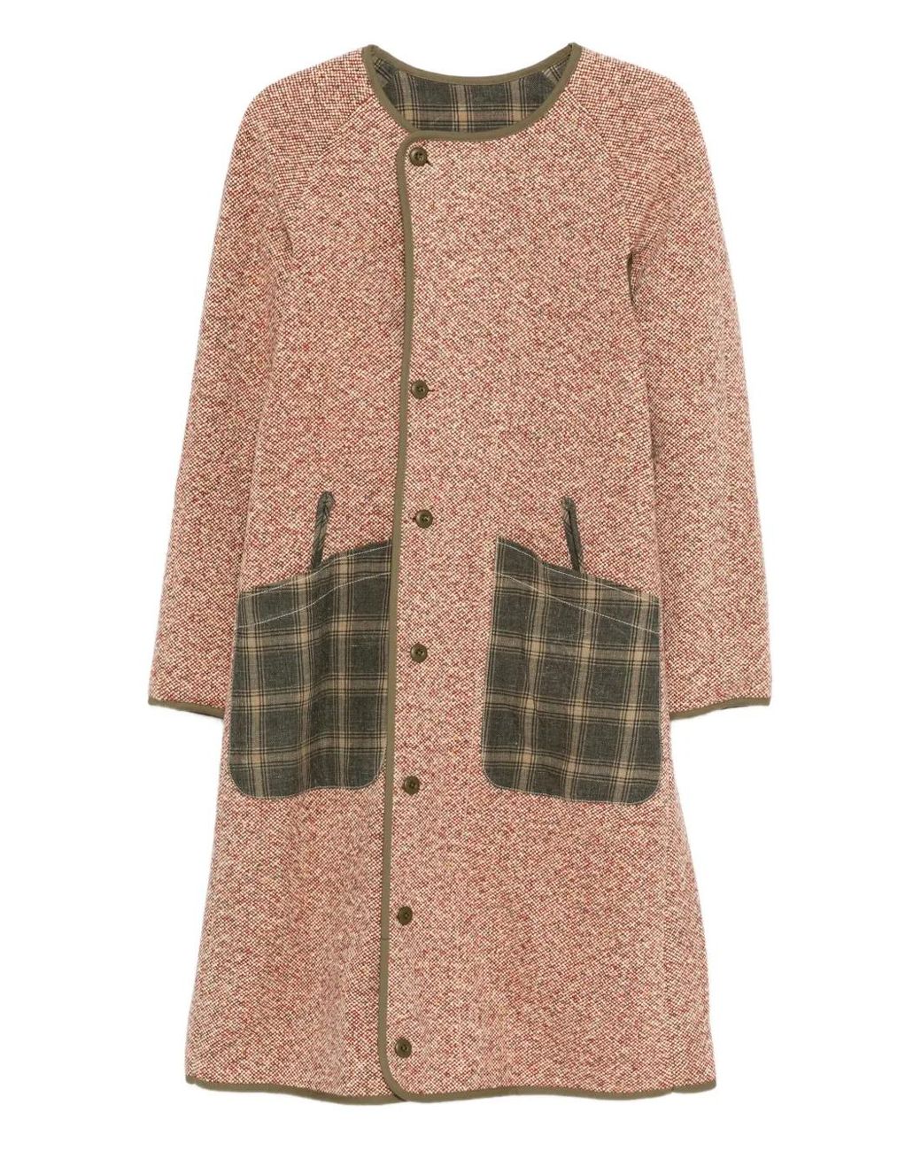 R13 Natural Raglan-Sleeve Reversible Coat