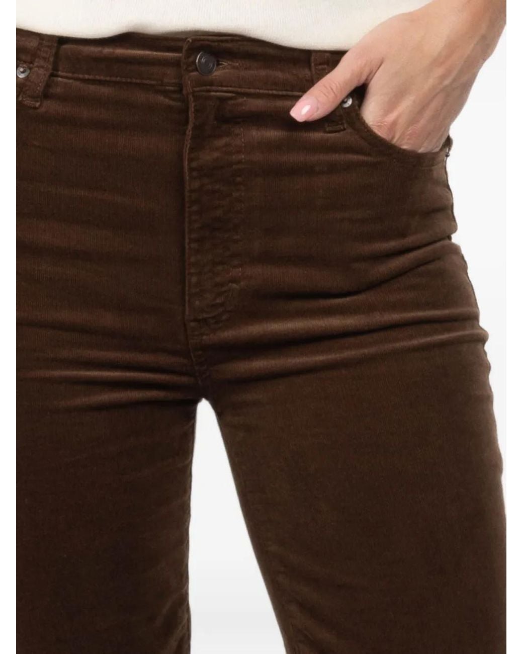 FRAME Brown Corduroy Straight-Leg Trousers