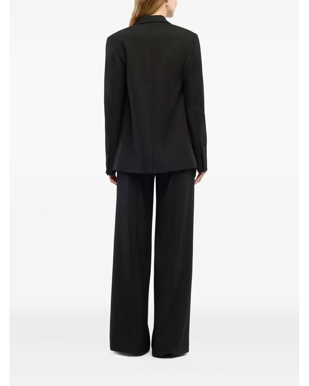 Another Tomorrow Black Double-Breasted Blazer
