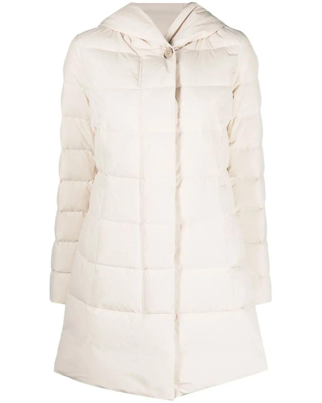Woolrich White Prescott Hooded Down Parka