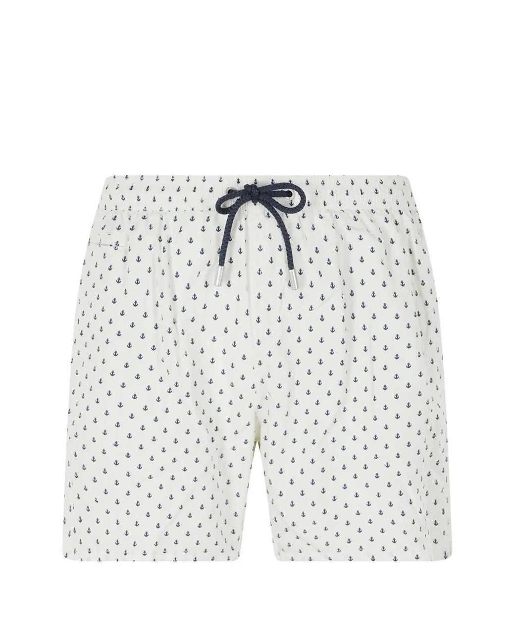 Mc2 Saint Barth White Lighting Micro Anchor-Print Swim Shorts for men
