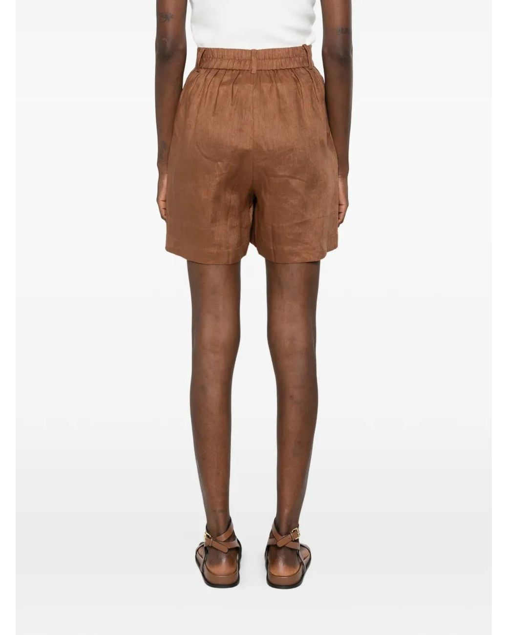Mc2 Saint Barth Brown Maggy Elasticated-Waistband Shorts