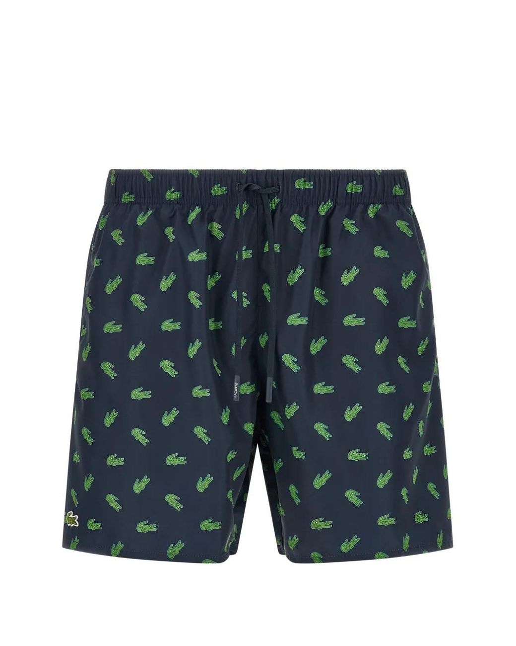 Lacoste Blue Mid Length Crocodile Print Swim Trunks for men