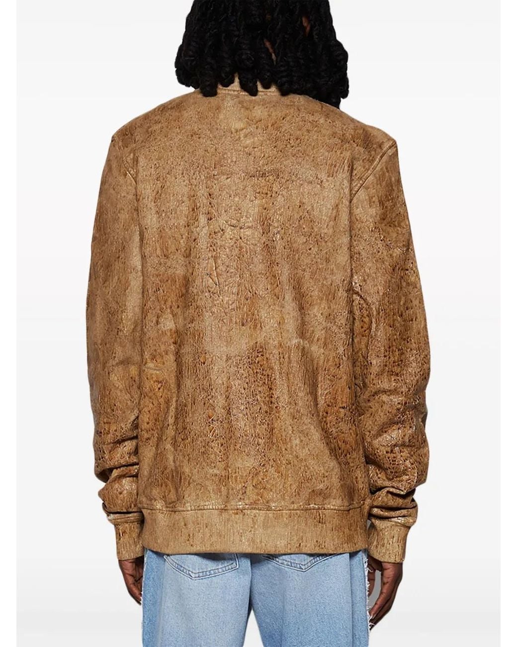 DIESEL Brown S-Nyce Logo-Patch Bomber Jacket for men