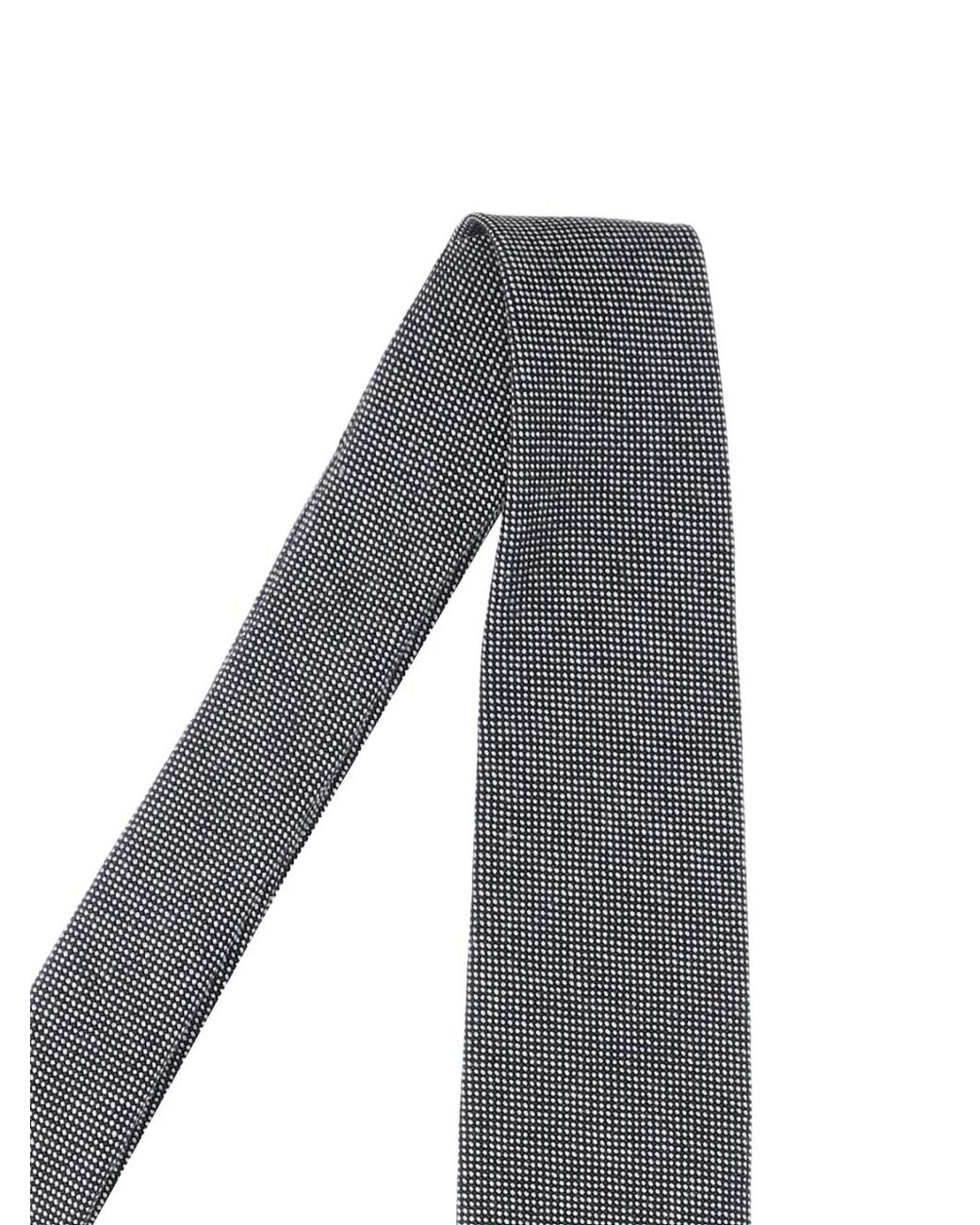 Lardini White Micro-Pattern Wool Tie for men