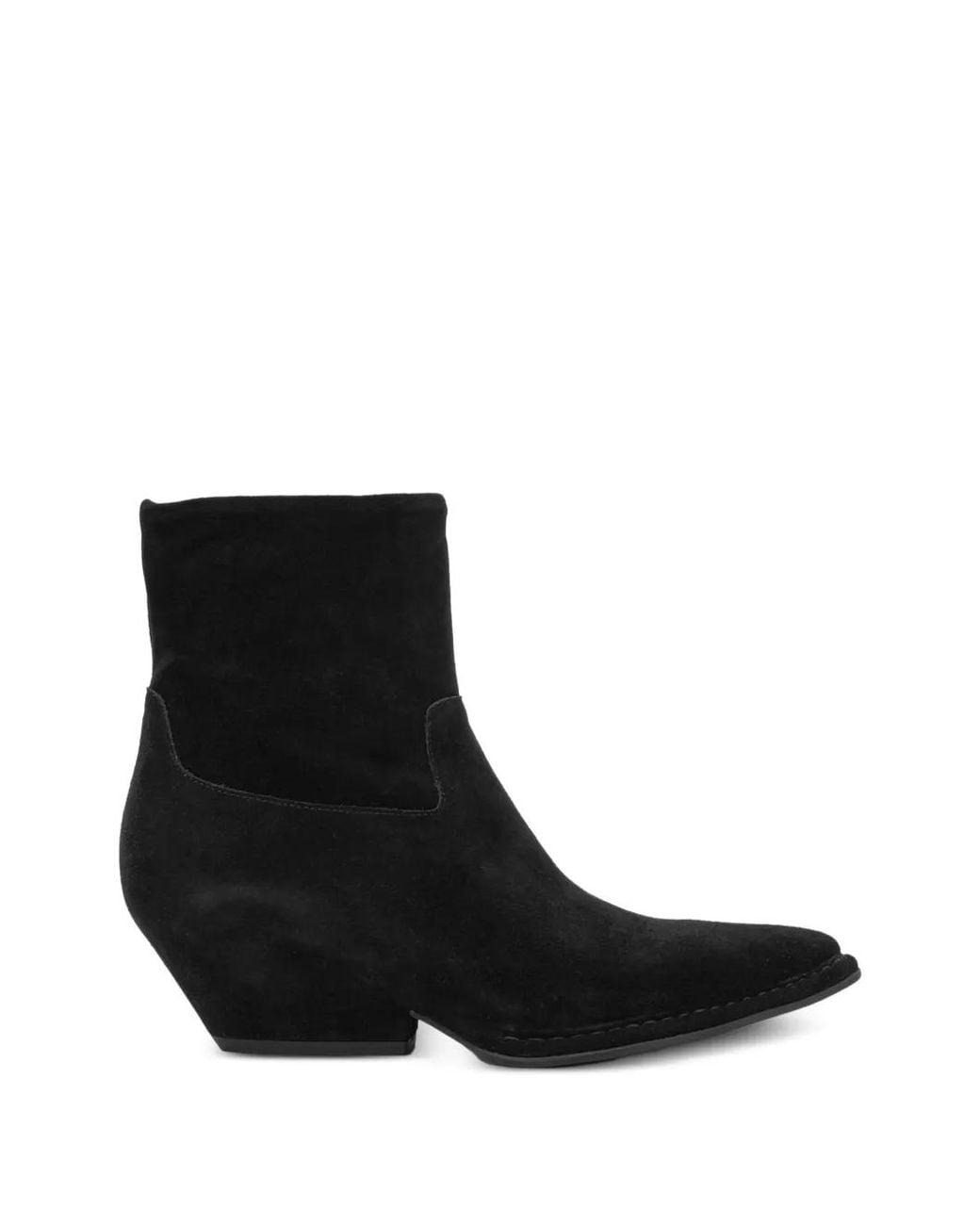 Roberto Del Carlo Black Suede Pointed-Toe Ankle Boots