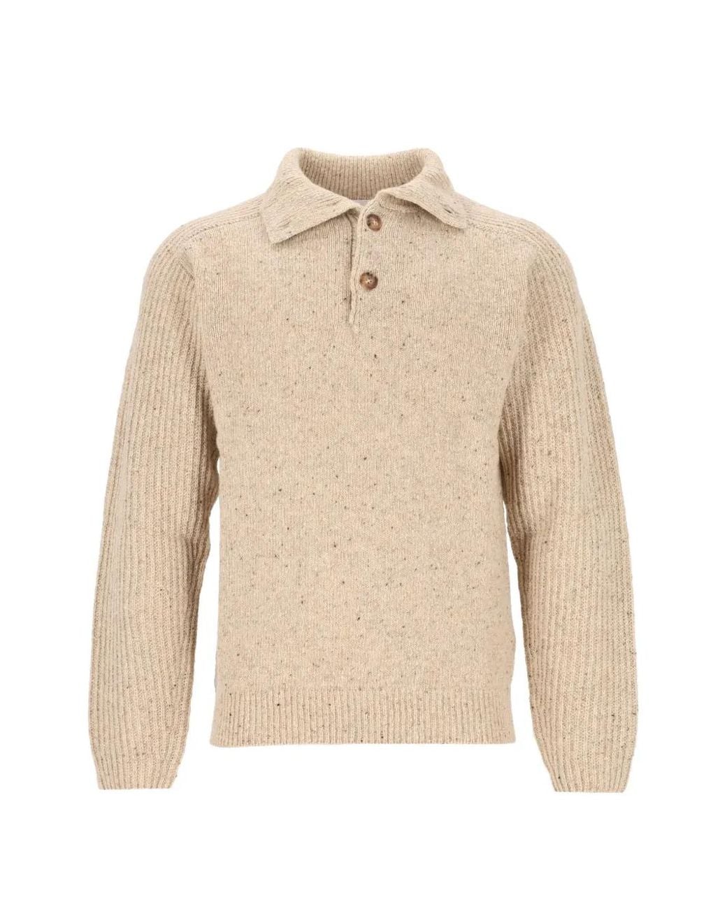 Isabel Marant Natural Button-Up Flecked Sweater for men