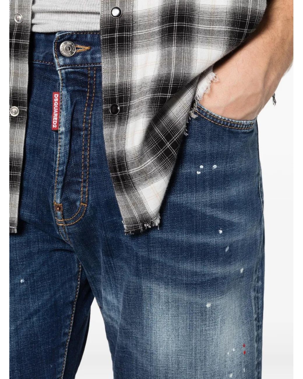 Bermudas Con Efecto Envejecido DSquared² de hombre de color Blue