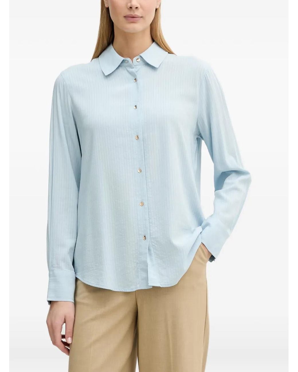 Benetton Blue Vertical-Stripe Shirt