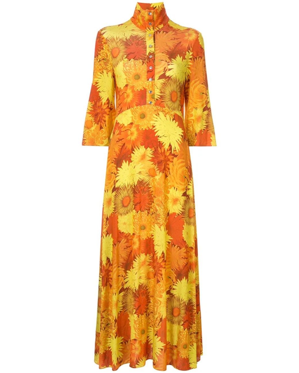 Ellery Orange Soirée Floral Print Skirt