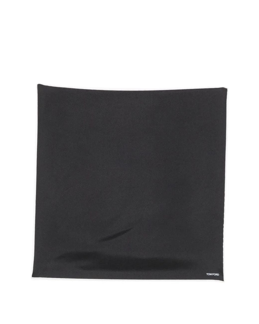 Tom Ford Black Logo-Print Pocket Square for men