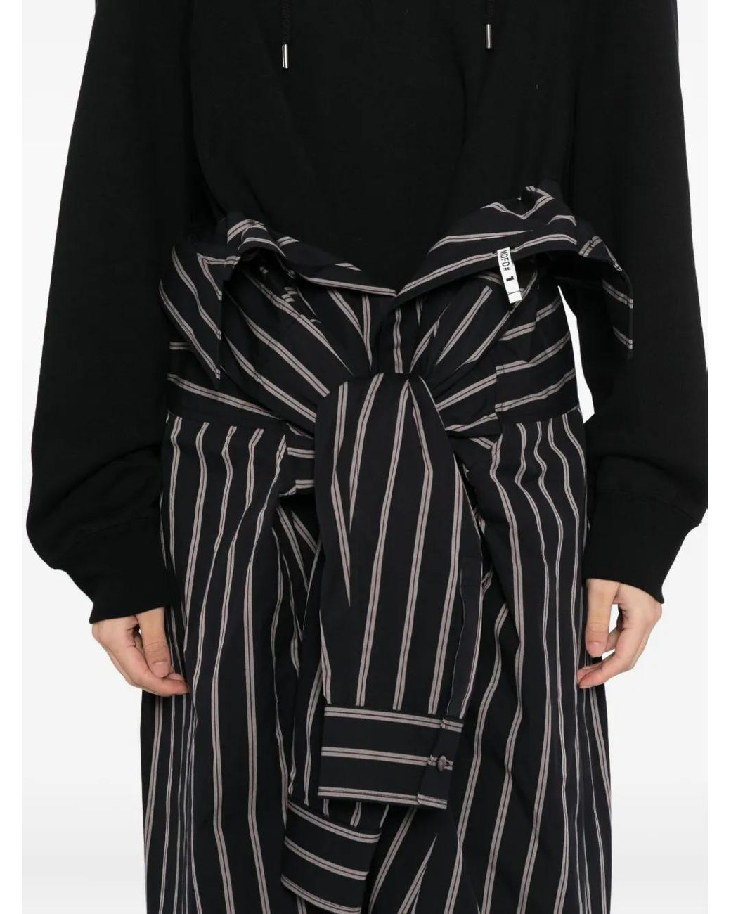 Maison Mihara Yasuhiro Black Combined Hoodie Dress