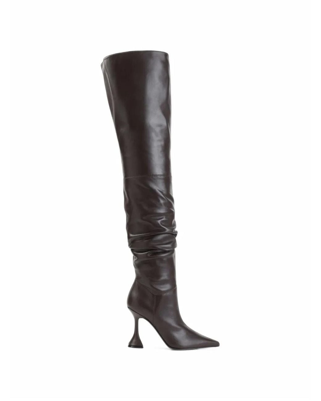 AMINA MUADDI Black Pointed-Toe Over-The-Knee Boots