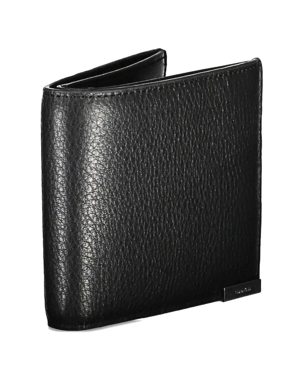 Calvin Klein Black Pebbled-Texture Bifold Wallet for men