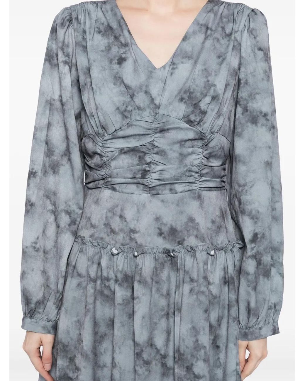 B+ AB Gray Marble Pattern Maxi Dress