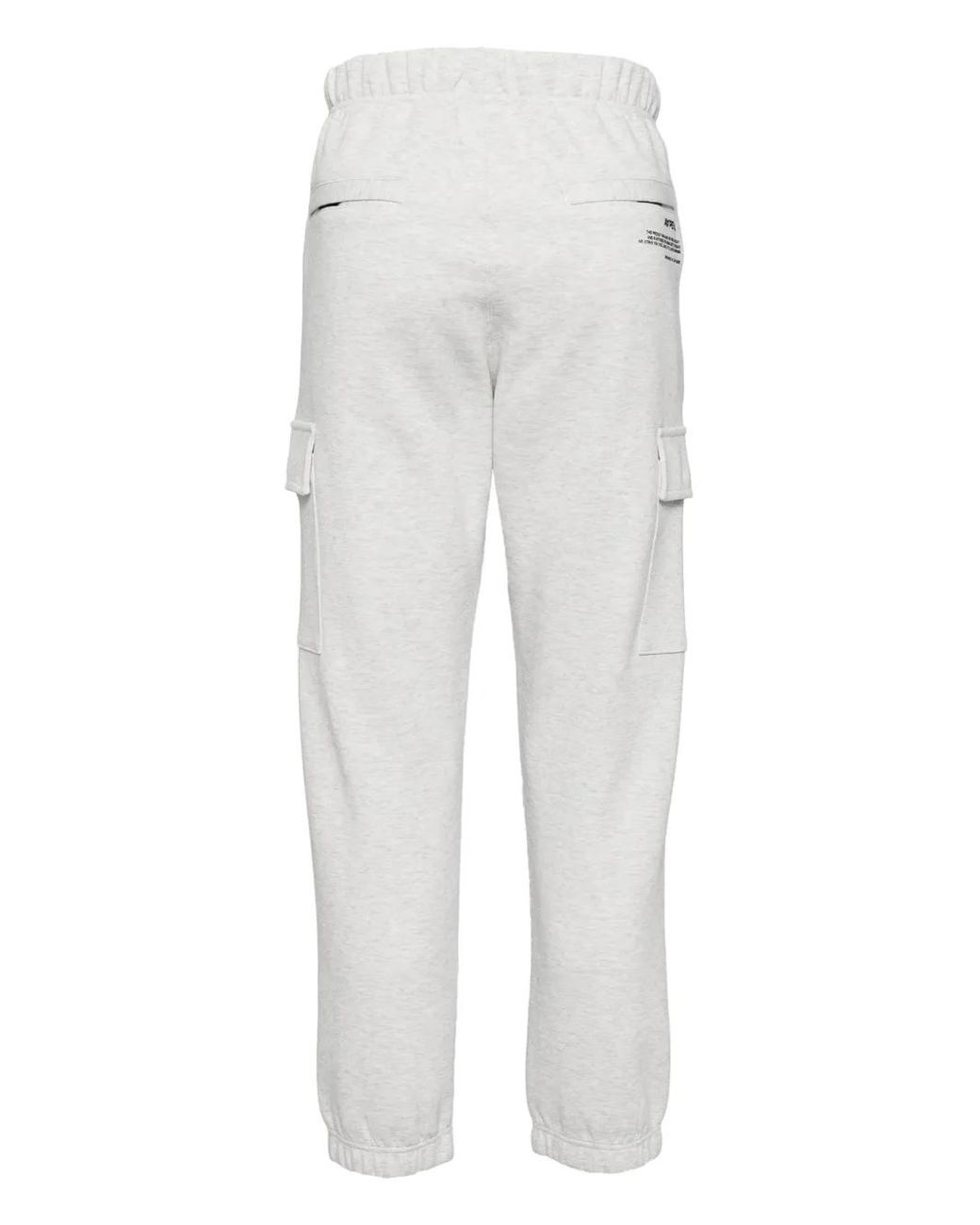 Aape By A Bathing Ape Gray Logo-Patch Cargo Track Pants for men