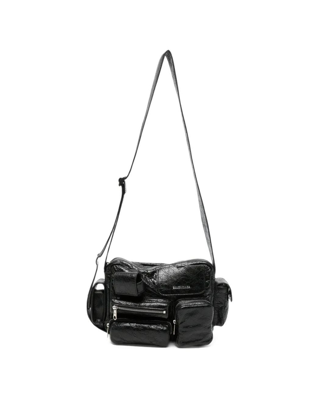Balenciaga Black Superbusy Leather Shoulder Bag for men