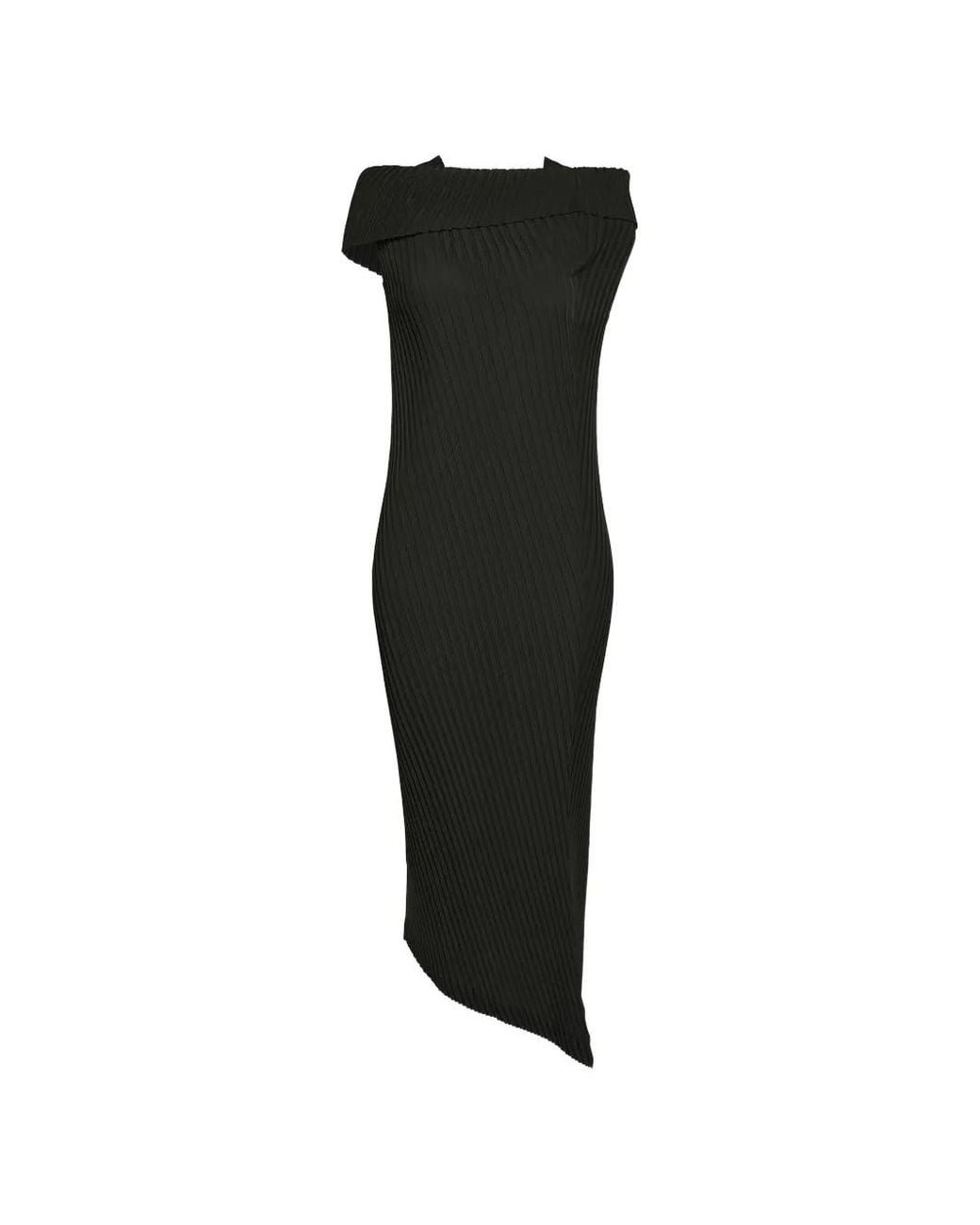 Issey Miyake Black Tubular Pleats Dress