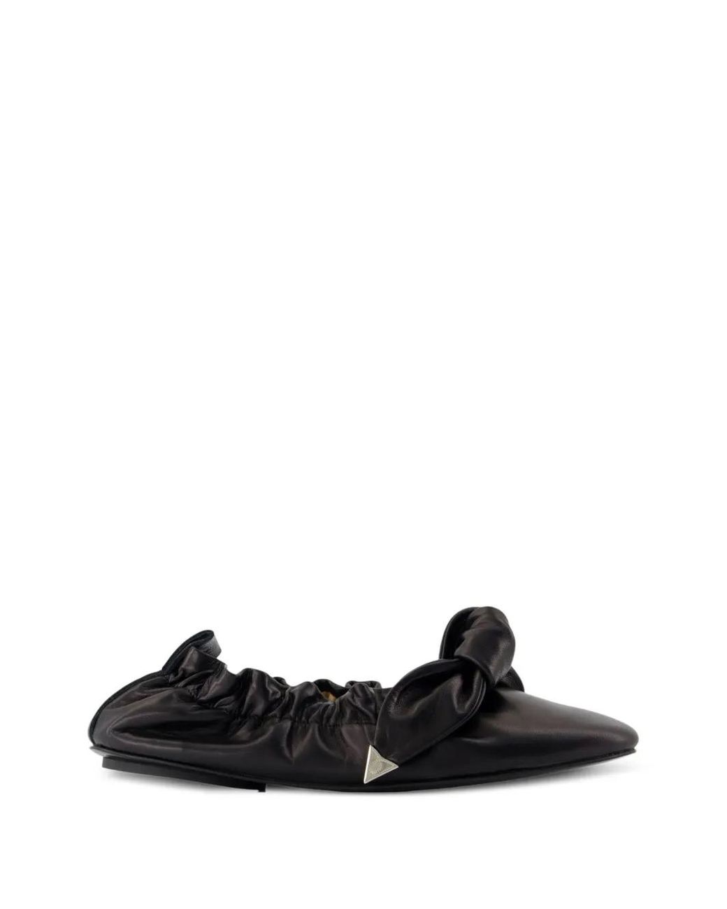 Toga Black Ruched-Detail Ballet Flats