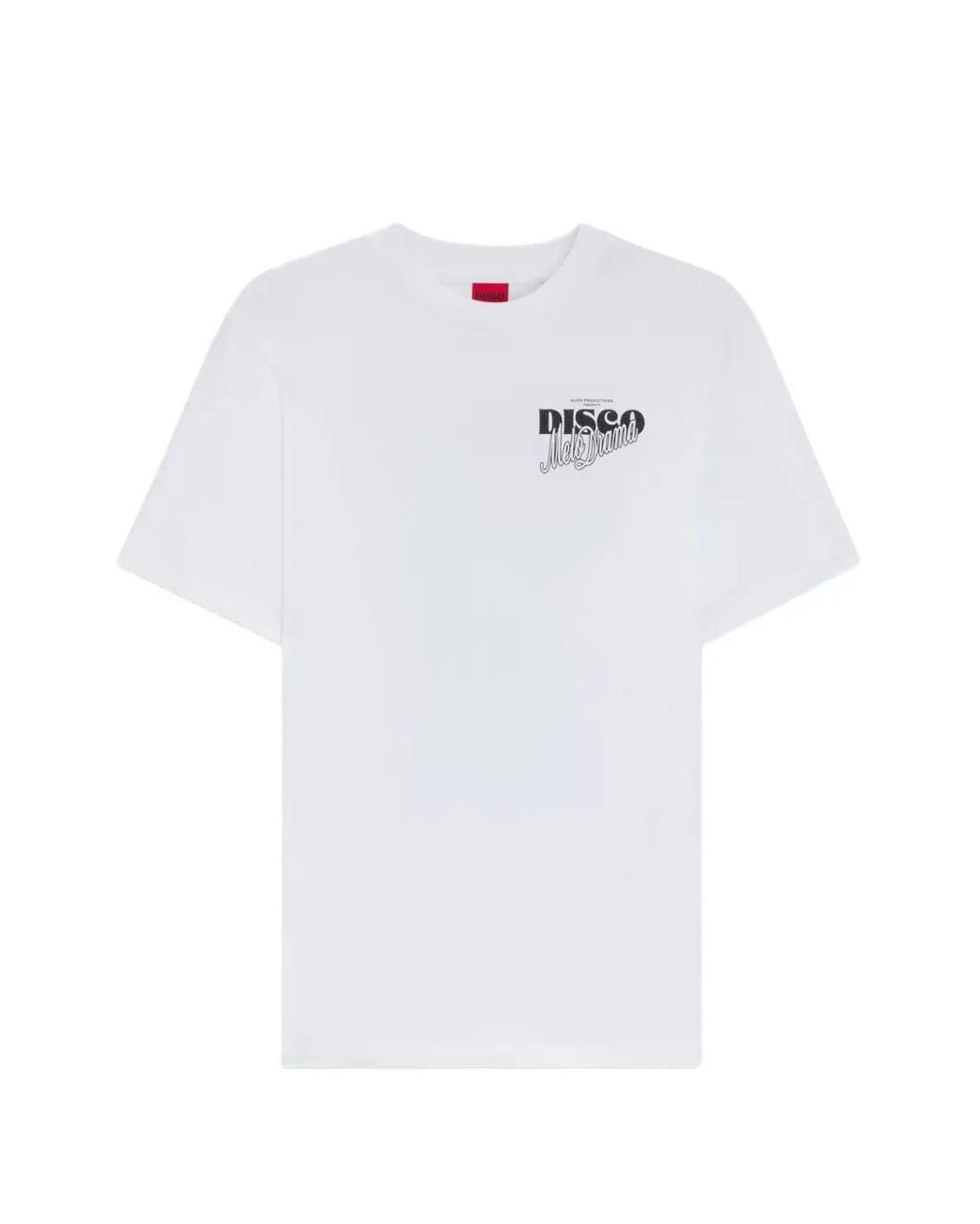 HUGO White Disco-Print T-Shirt