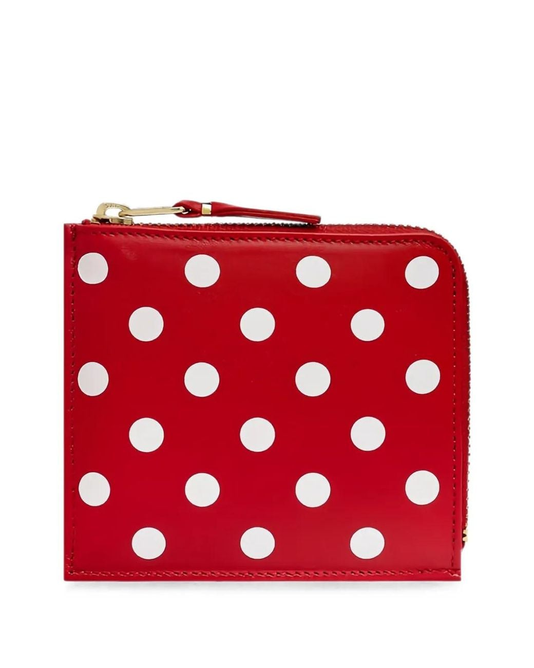 Comme des Garçons Red Polka-Dot Zip-Around Wallet for men