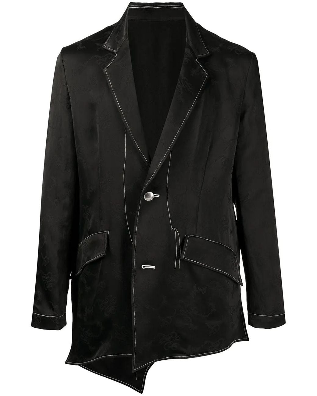 Sulvam Black Contrast-Stitched Jacket for men