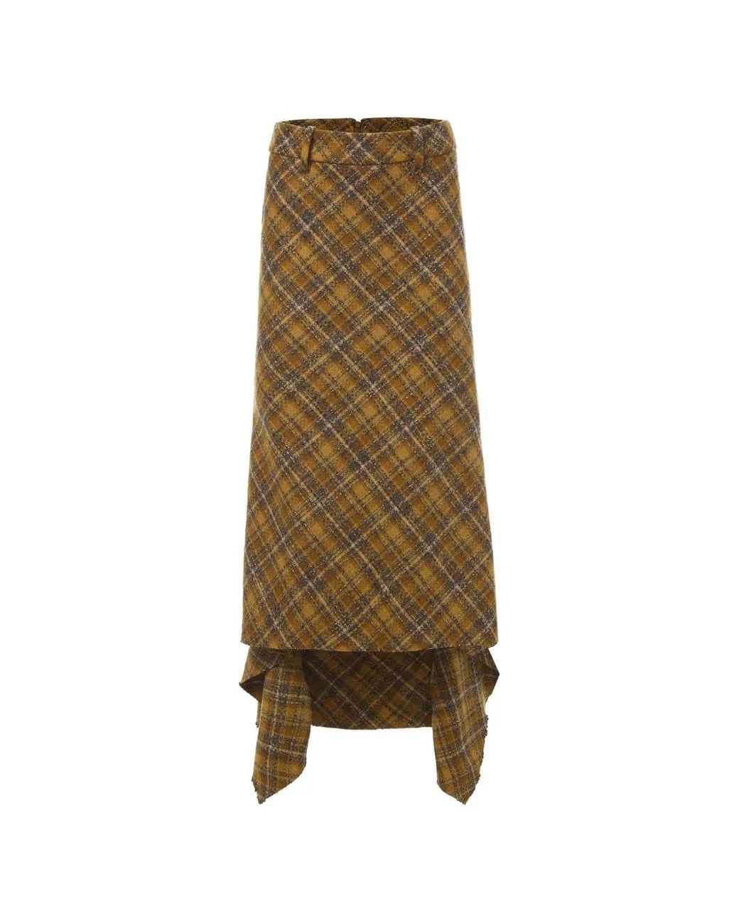 Monse Natural Asymmetric Tweed Skirt