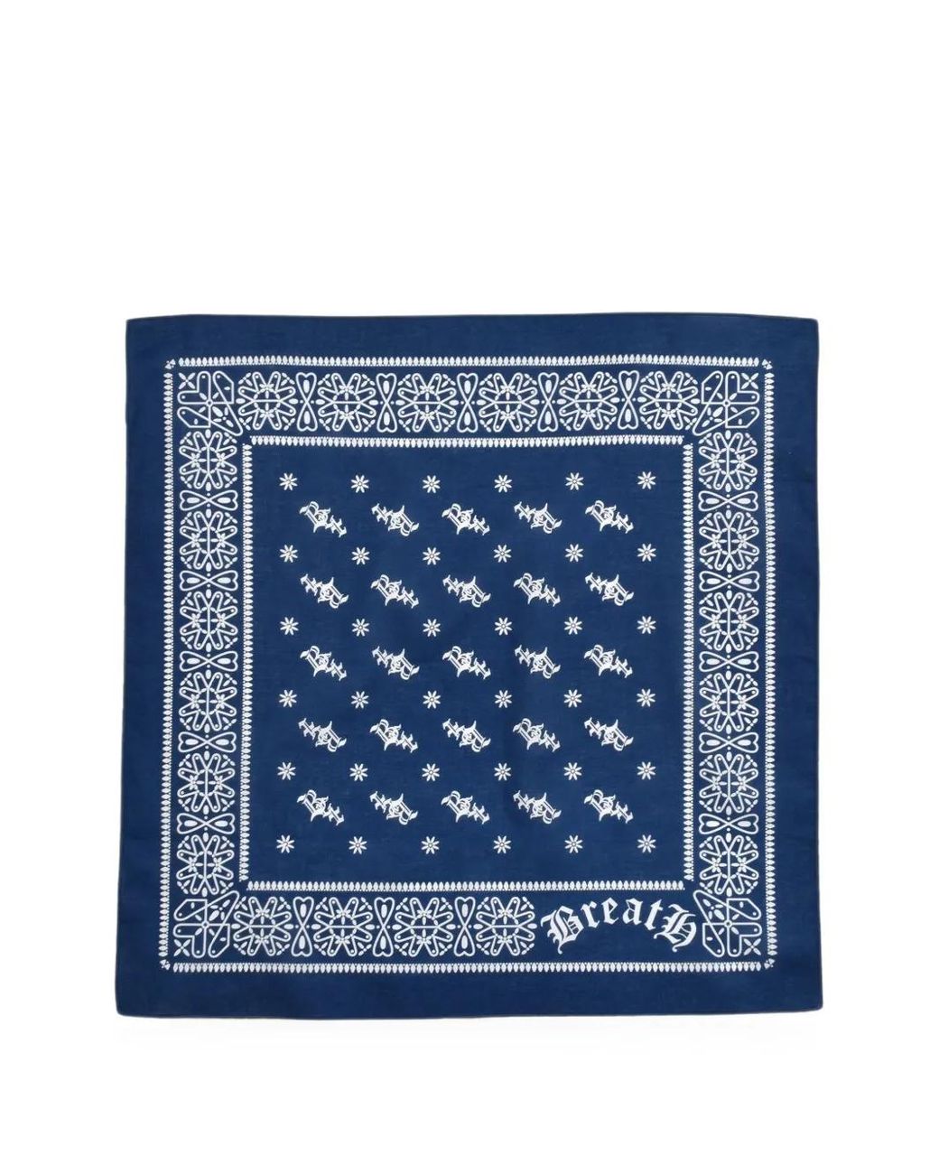 BREATH Blue Logo-Print Bandana Scarf for men