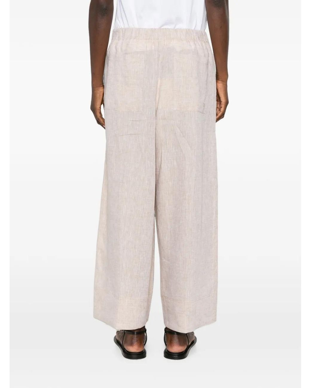 Totême  White Pantalon Palazzo Summer À Lien De Resserrage