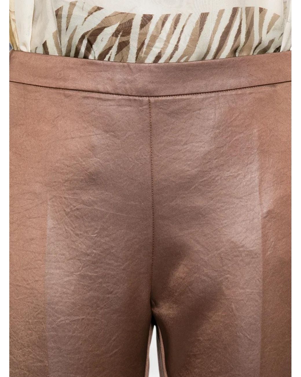 Pennyblack White Pagaia Satin-Finish Pressed-Crease Trousers