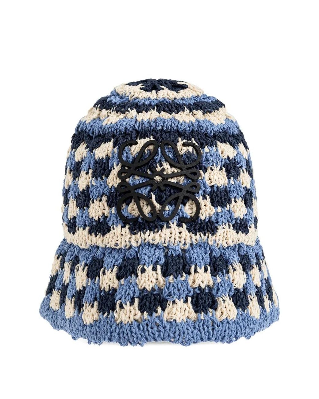 Loewe Blue Anagram Crochet-Knit Bucket Hat for men