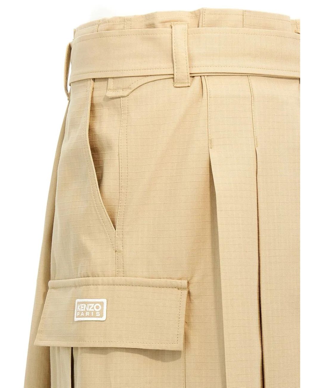 KENZO Natural Cotton Cargo Skirt