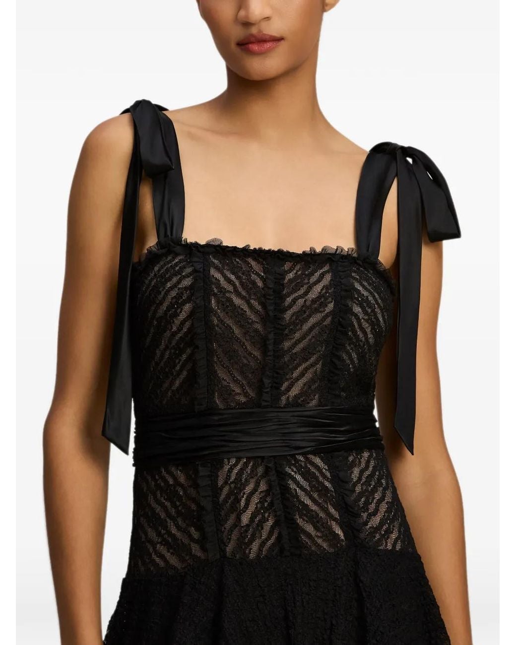 Cinq À Sept Black Sabrina Lace Nini Tiered Maxi Dress