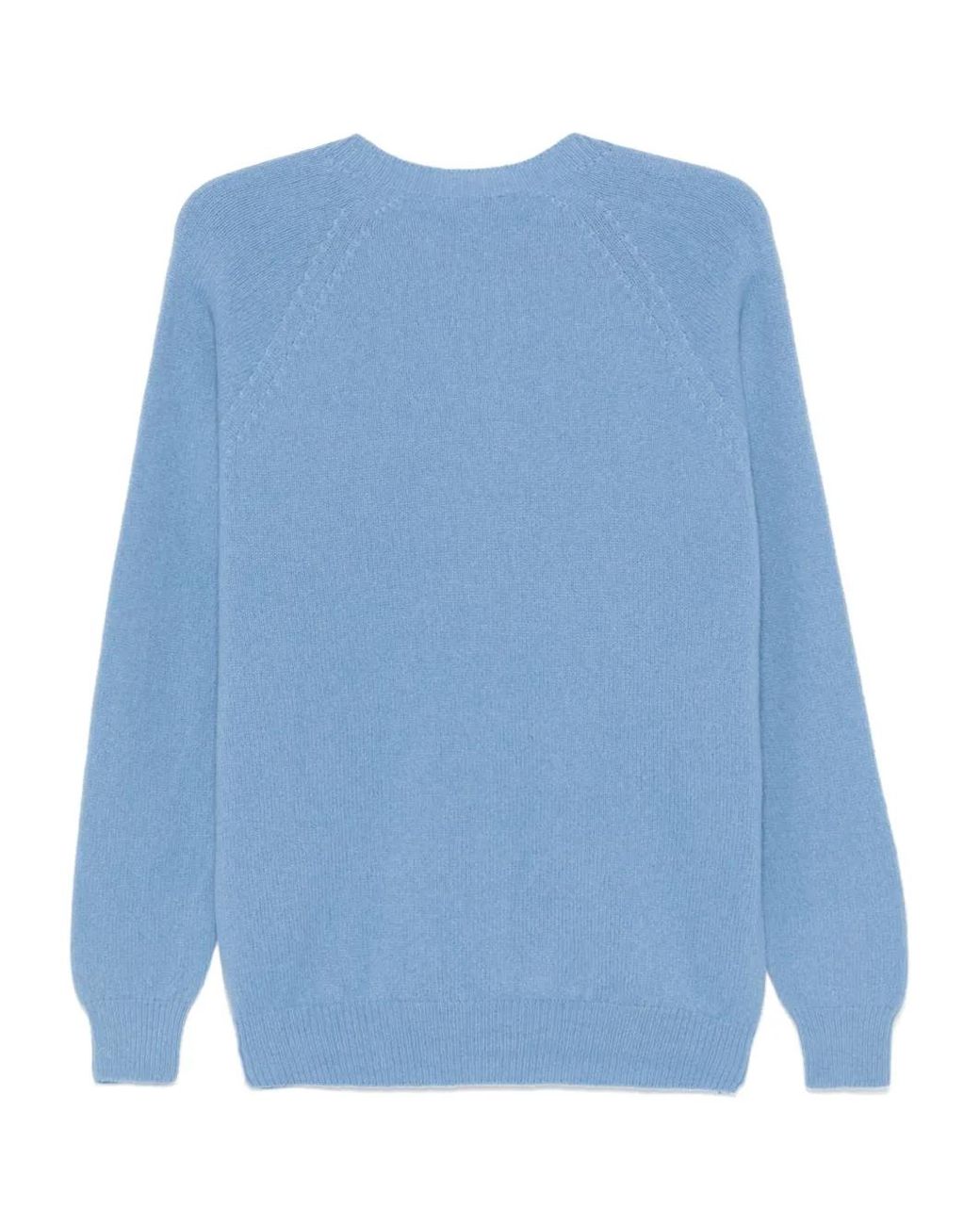 Sunspel Blue Lambswool Crew-Neck Sweater for men