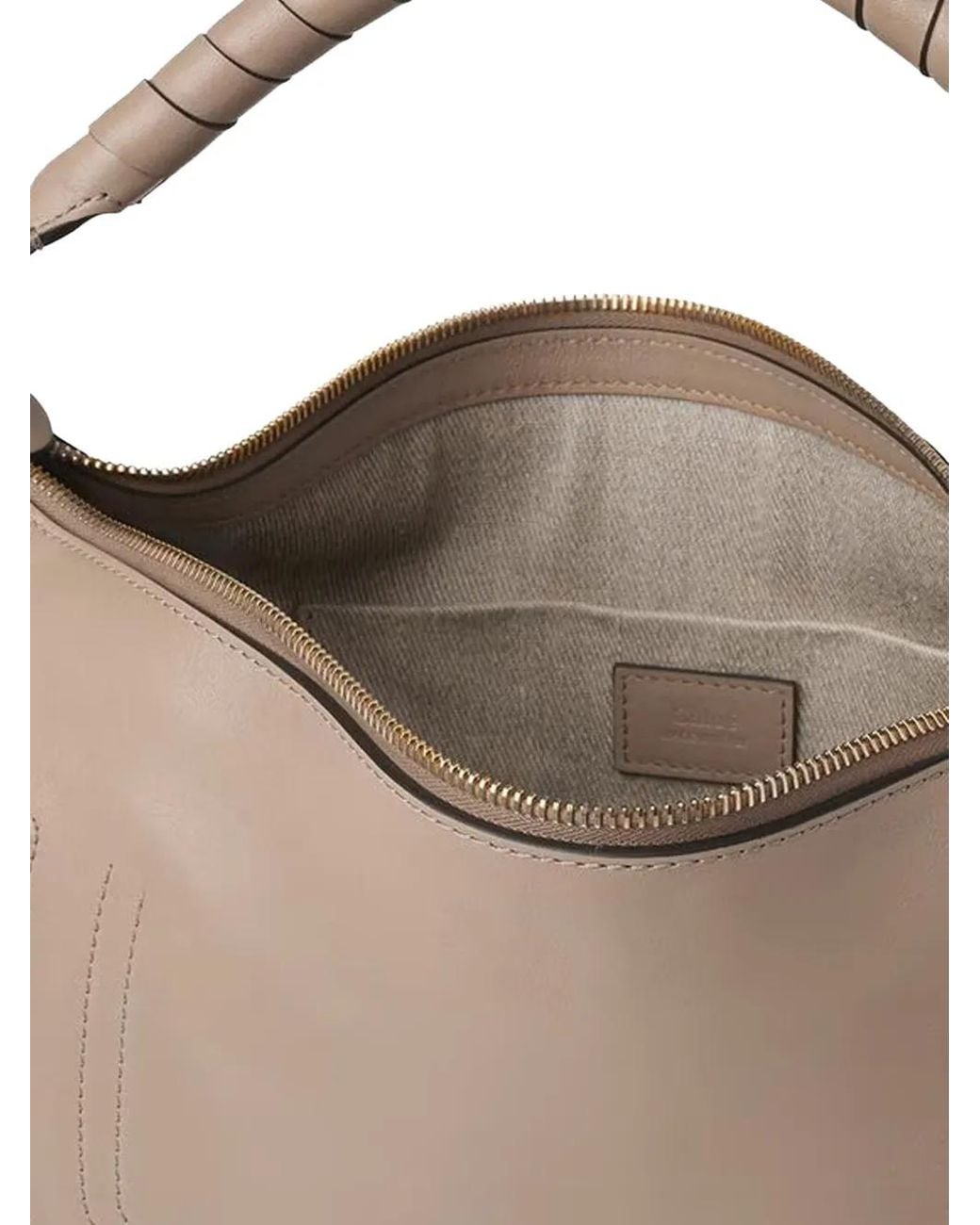 Chloé Natural Small Marcie Leather Shoulder Bag