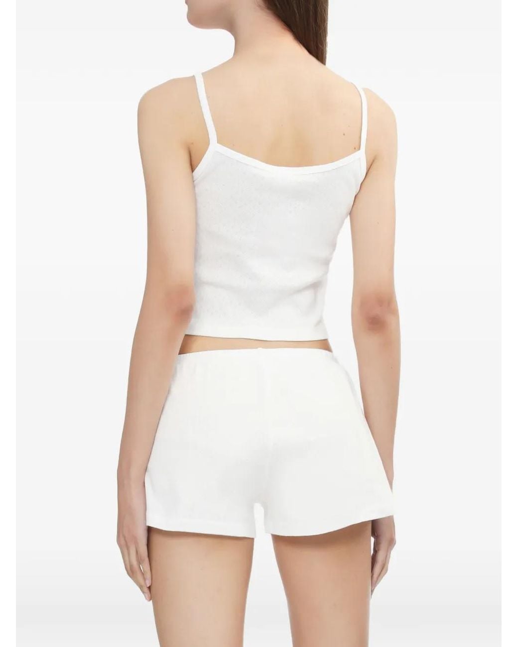 AAPE BY A BATHING AP White Baby Doppy-Patch Pointelle-Knit Tank Top