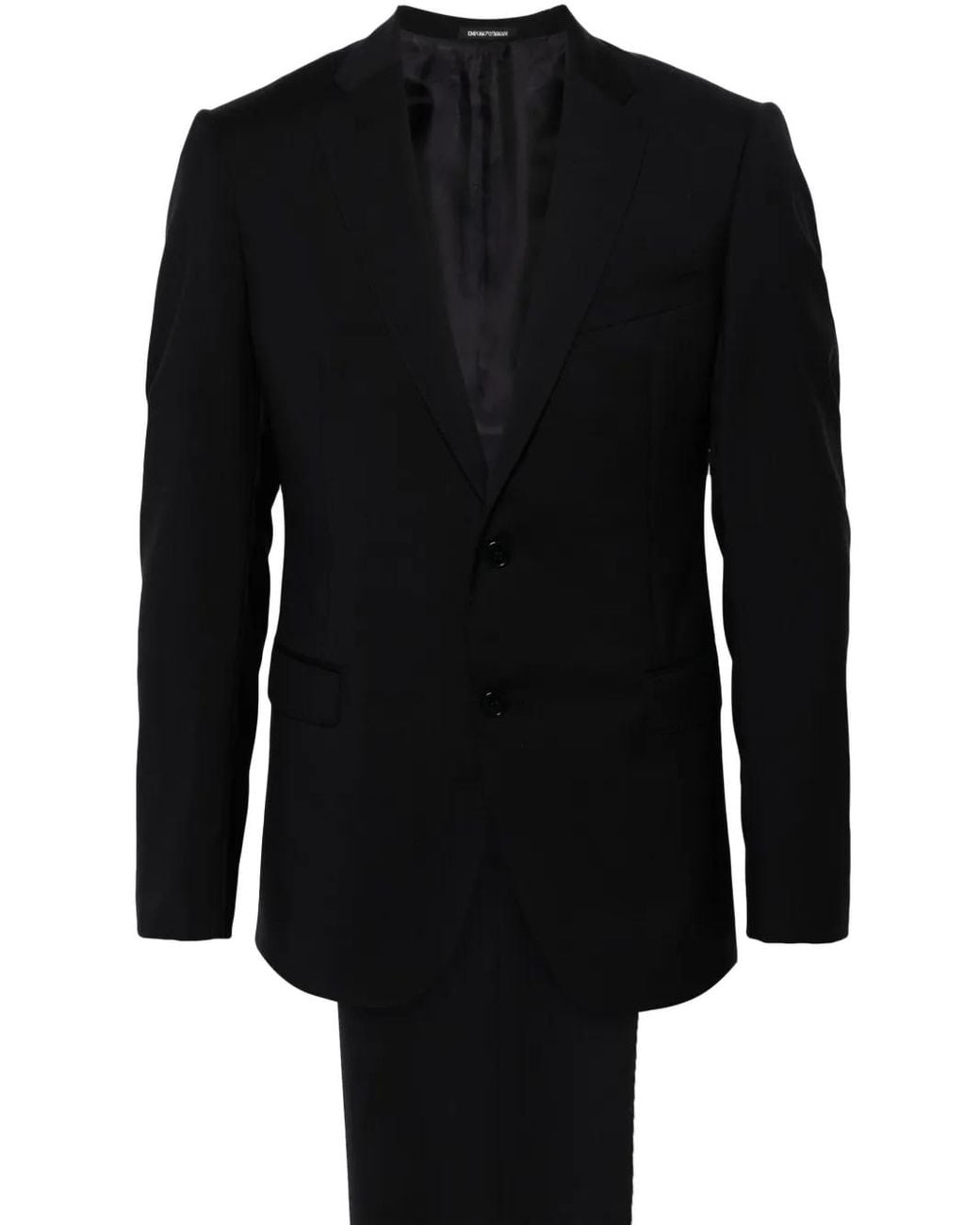 Emporio Armani Black Virgin-Wool Suit for men