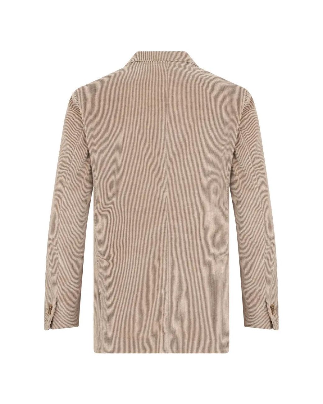 Fedeli Natural Ribbed Single-Breasted Jacket for men