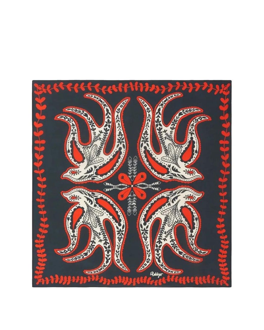 Rodebjer Red Four Swallow Seidenschal