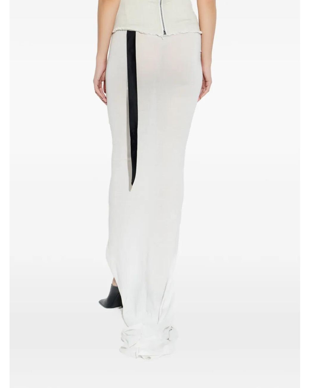 Rick Owens White Soft Edfu Skirt