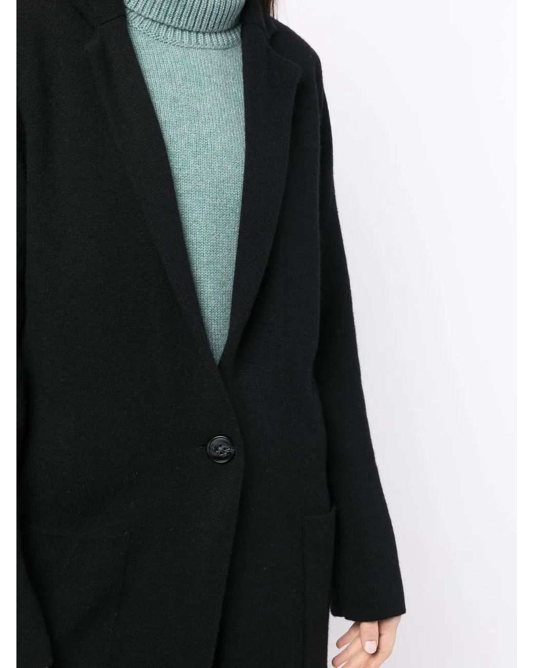 Lisa Yang Black Single-Breasted Fitted Coat