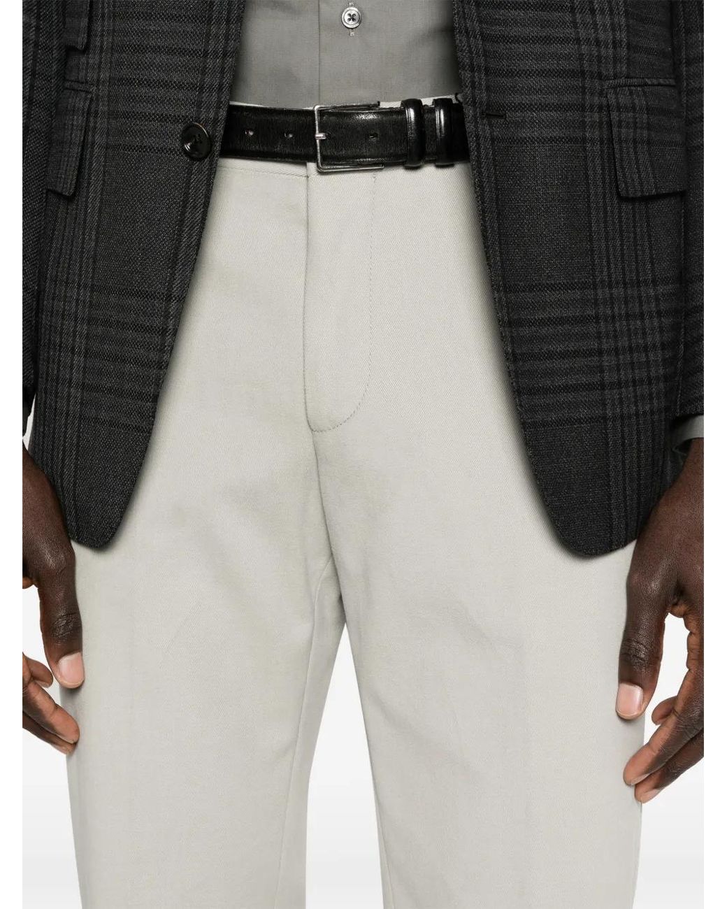 Corneliani White Belt-Loop Pocket Trousers for men