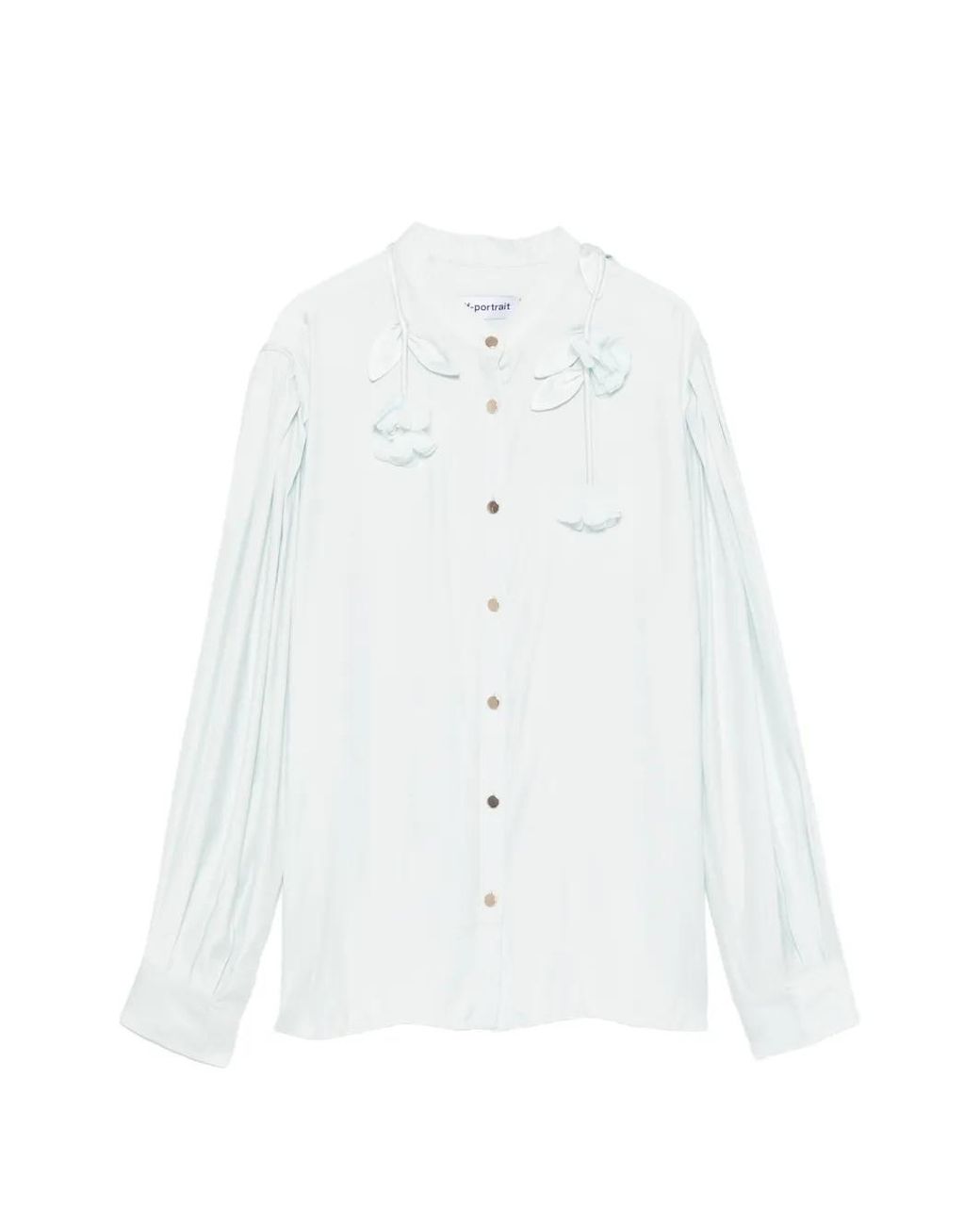 Self-Portrait White Floral-Embellished Shirt