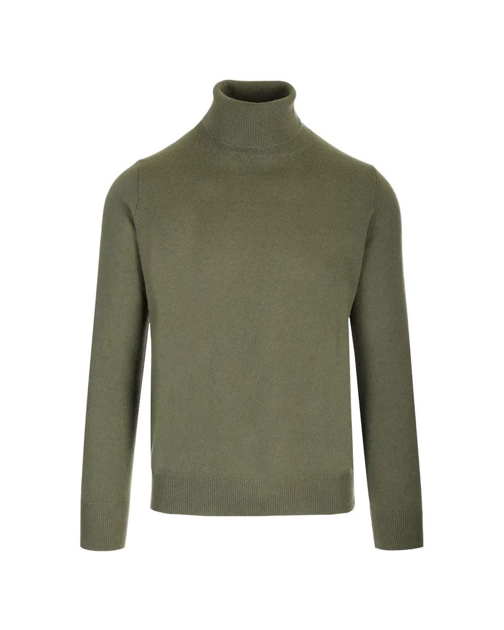 Al Duca D'aosta Green Slim-Fit Roll-Neck Cashmere Sweater for men