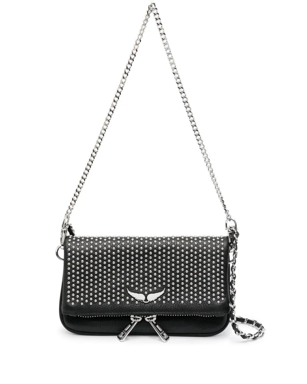 Zadig & Voltaire White Nano Rock Studded Crossbody Bag