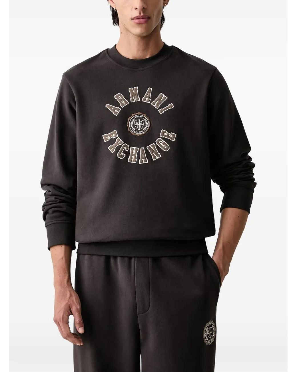 ARMANI EXCHANGE Pullover Mit Logo-Patch in Black für Herren