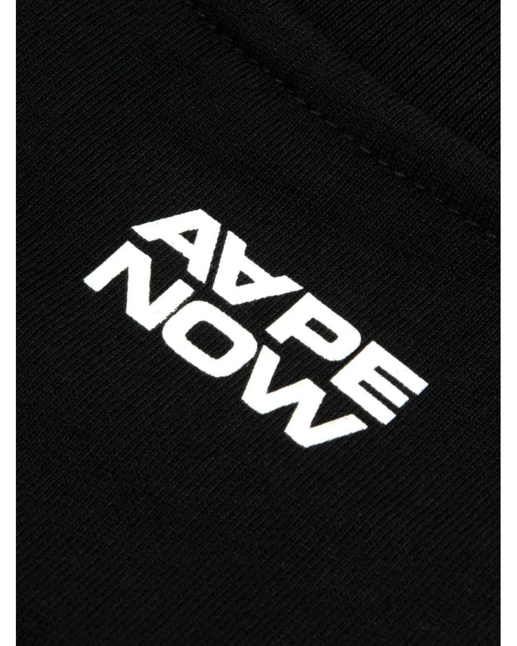 Aape By A Bathing Ape Black Logo-Appliqué T-Shirt for men