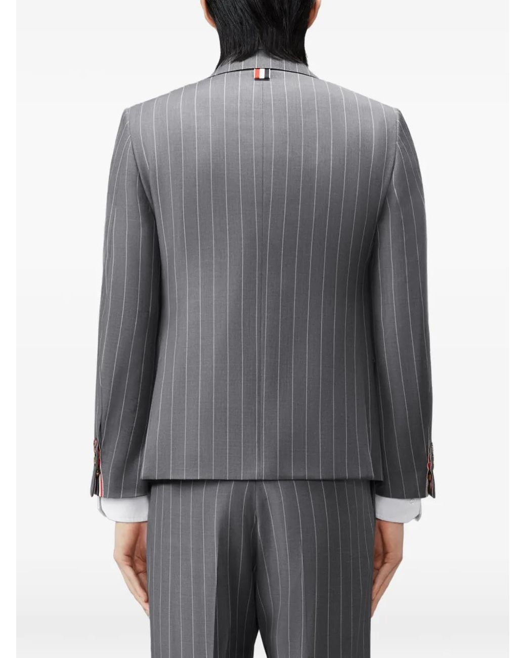 Thom Browne Gray Flannel Chalk Stripe Sportcoat for men