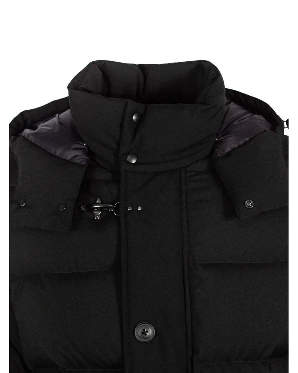 Fay Black Quilted Hook Jacket for men