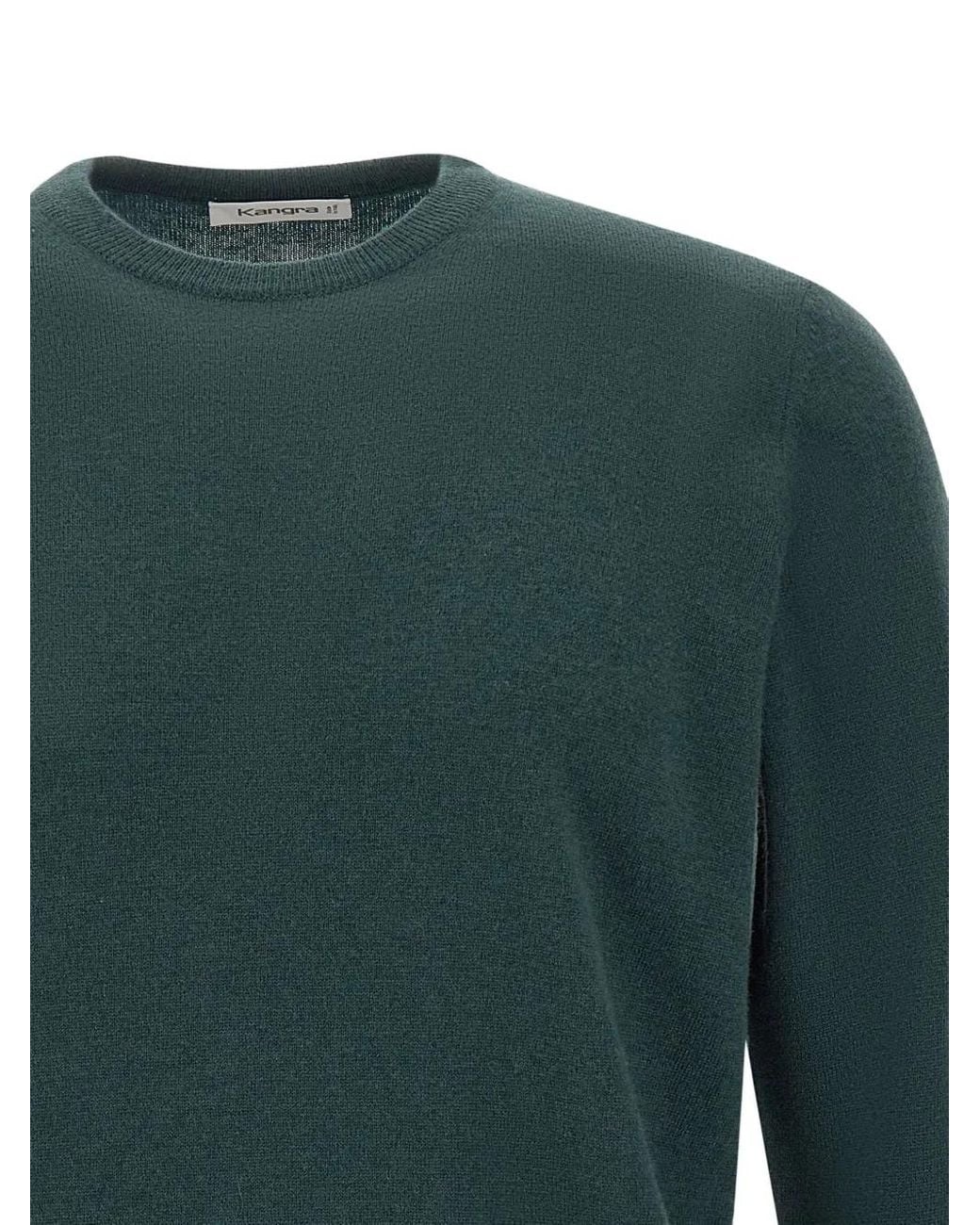 Kangra Green Ribbed Crew-Neck Sweater for men